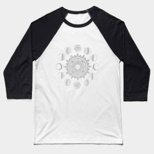 Mandala Moon Phases Baseball T-Shirt